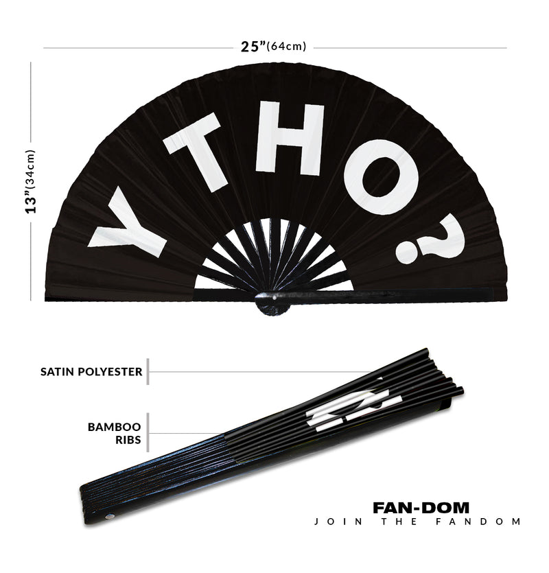Y Tho? | Hand Fan foldable bamboo gifts Festival accessories Rave handheld event Clack fans