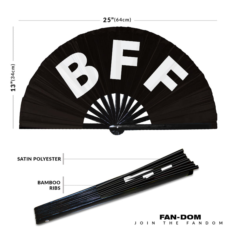 BFF hand fan foldable bamboo circuit rave hand fans Slang Words Fan outfit party gear gifts music festival rave accessories