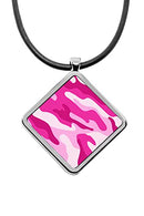 Military Camouflage Diamond Pendant Necklace