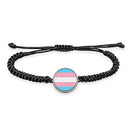 Pride Flag Braided bracelet With Pendant