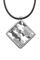 Military Camouflage Diamond Pendant Necklace