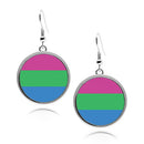 Pride Flag Circle Earrings