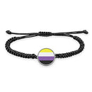 Pride Flag Braided bracelet With Pendant
