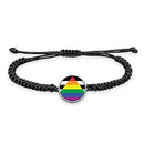 Pride Flag Braided bracelet With Pendant