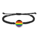 Pride Flag Braided bracelet With Pendant