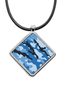 Military Camouflage Diamond Pendant Necklace