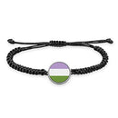 Pride Flag Braided bracelet With Pendant