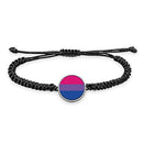 Pride Flag Braided bracelet With Pendant