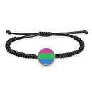 Pride Flag Braided bracelet With Pendant