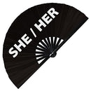 she her lgbt pronouns Hand Fans Handheld Fans pride pronouns he him they them transgender pronouns proper pronouns he she they circuit party rave