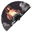 Jesus Christ Sacred Heart Bamboo Hand Fan