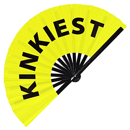 Kinkiest Hand Fan Foldable Bamboo Circuit Rave Kinky Hand Fan Words Expressions Statement Gag Gifts Festival Party Accessories