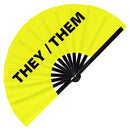 They/Them Bamboo Hand Fan