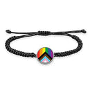 Pride Flag Braided bracelet With Pendant