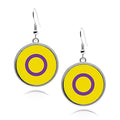Circle silver earrings UV glow Pride Flag earrings Transgender Bisexual Lesbian Polysexual Asexual Pansexual Philly Intersex Qpoc Genderqueer Progress Pride Nonbinary Bear Straight Ally Round Women's Earring
