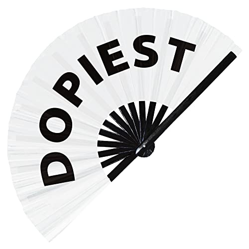 Dopiest Hand Fan Foldable Bamboo Circuit Rave Fan Hand Fan Words Expressions Statement Gag Gifts Festival Party Accessories