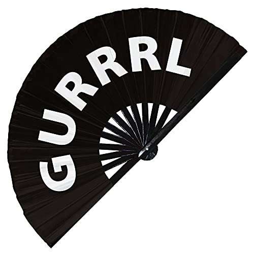 gurrrl hand fan foldable bamboo circuit hand fan gurl girl words expressions statement gifts Festival accessories Rave handheld fan Clack fans