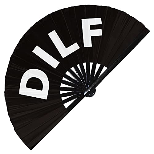 dilf hand fan daddy dad i'd love to fuck foldable bamboo circuit hand fan slang words expressions statement gifts Festival accessories Rave handheld fan Clack fans