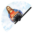 Jesus Christ Sacred Heart Bamboo Hand Fan