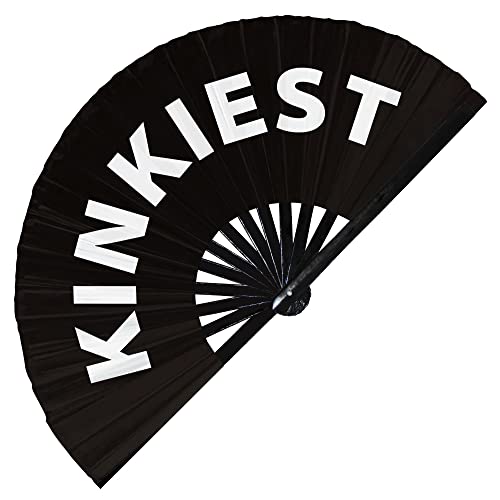 Kinkiest Hand Fan Foldable Bamboo Circuit Rave Kinky Hand Fankinkiest hand fan foldable bamboo circuit kinky hand fan words expressions statement gifts Festival accessories Party Rave handheld fan Clack fans gag joke gifts