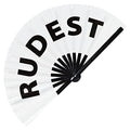 Rudest Hand Fan Foldable Bamboo Circuit Rave Rude Hand Fan