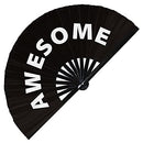 awesome hand fan OMG foldable bamboo circuit hand fan cool awesome! words expressions statement gifts Festival accessories Rave handheld fan Clack fans