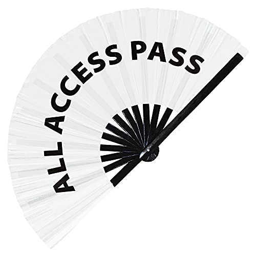 Hand Fan All Access Pass Foldable Bamboo Circuit Rave Hand Fans