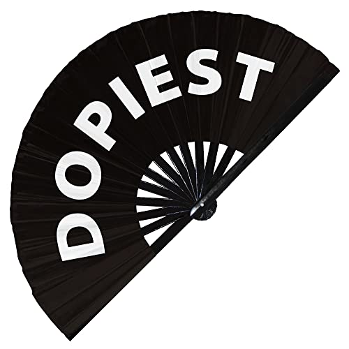 dopiest hand fan foldable bamboo circuit dope hand fan words expressions statement gifts Festival accessories Party Rave handheld fan Clack fans gag joke gifts