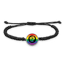 Pride Flag Braided bracelet With Pendant