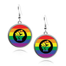 Pride Flag Circle Earrings