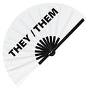 They/Them Bamboo Hand Fan