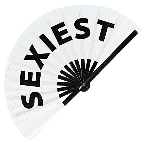 Sexiest Hand Fan Foldable Bamboo Circuit Rave Sexy Hand Fan Words Expressions Statement Gag Gifts Festival Party Accessories