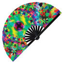 Psychedelic Iridescent Trippy Bamboo Hand Fan