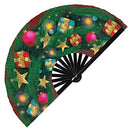 Christmas Mistletoe Bamboo Hand Fan