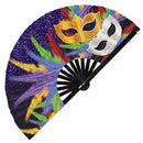 Mardi Gras Carnival Bamboo Hand Fan