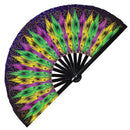 Mardi Gras Carnival 2 Bamboo Hand Fan