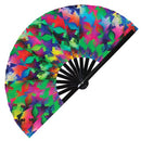 Psychedelic Iridescent Trippy Bamboo Hand Fan