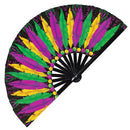 mardi gras large hand fan new orleans uv glow fan uv reactive fan folding fan rave fan fluorescent hand fan mardi gras attire mardi gras beads mask accessories costume wear festival outfit mardi gras event