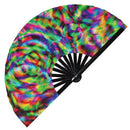 Psychedelic Iridescent Trippy Bamboo Hand Fan