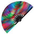Psychedelic Iridescent Trippy Bamboo Hand Fan