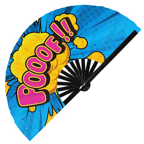 Comic Style Hand Fan UV Glow Kaboom Bang Comic Strip Sound Effect Foldable Hand Fan