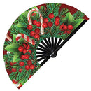 Christmas Mistletoe Bamboo Hand Fan