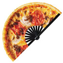 Pizza Bamboo Hand Fan