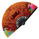 Lion Line Art Bamboo Hand Fan