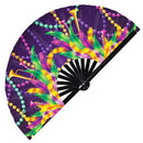 mardi gras large hand fan new orleans uv glow fan uv reactive fan folding fan rave fan fluorescent hand fan mardi gras attire mardi gras beads mask accessories costume wear festival outfit mardi gras event