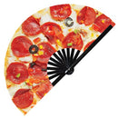 Pizza Bamboo Hand Fan