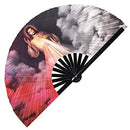 Jesus Christ Sacred Heart Fan Sacred Heart UV Glow Handheld Fan Jesus Hand Fan Christ Fan Religious Hand Fan
