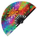 Psychedelic Iridescent Trippy Bamboo Hand Fan