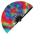 Psychedelic Iridescent Trippy Bamboo Hand Fan
