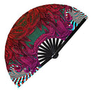 Lion Line Art Bamboo Hand Fan